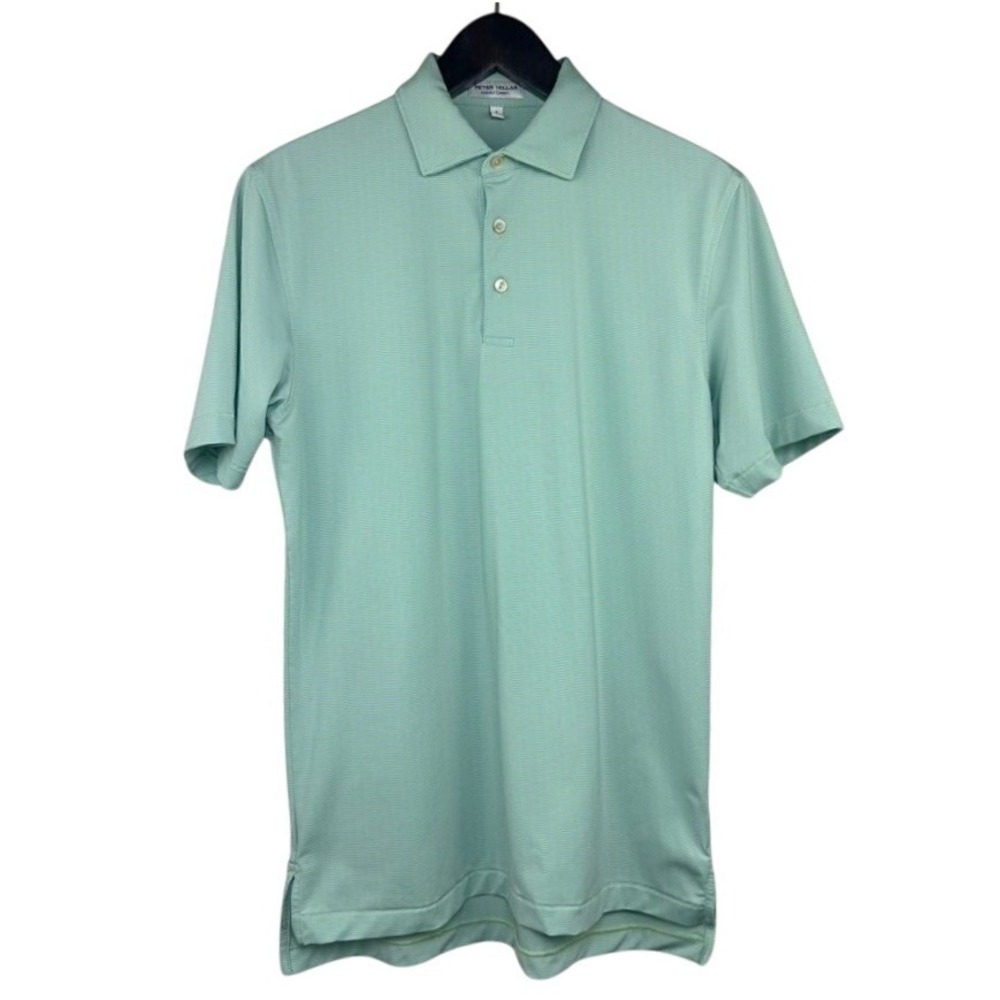 Peter Millar Summer Comfort Polo Shirt Mens Small Mint Green Stripe MS23EK11S